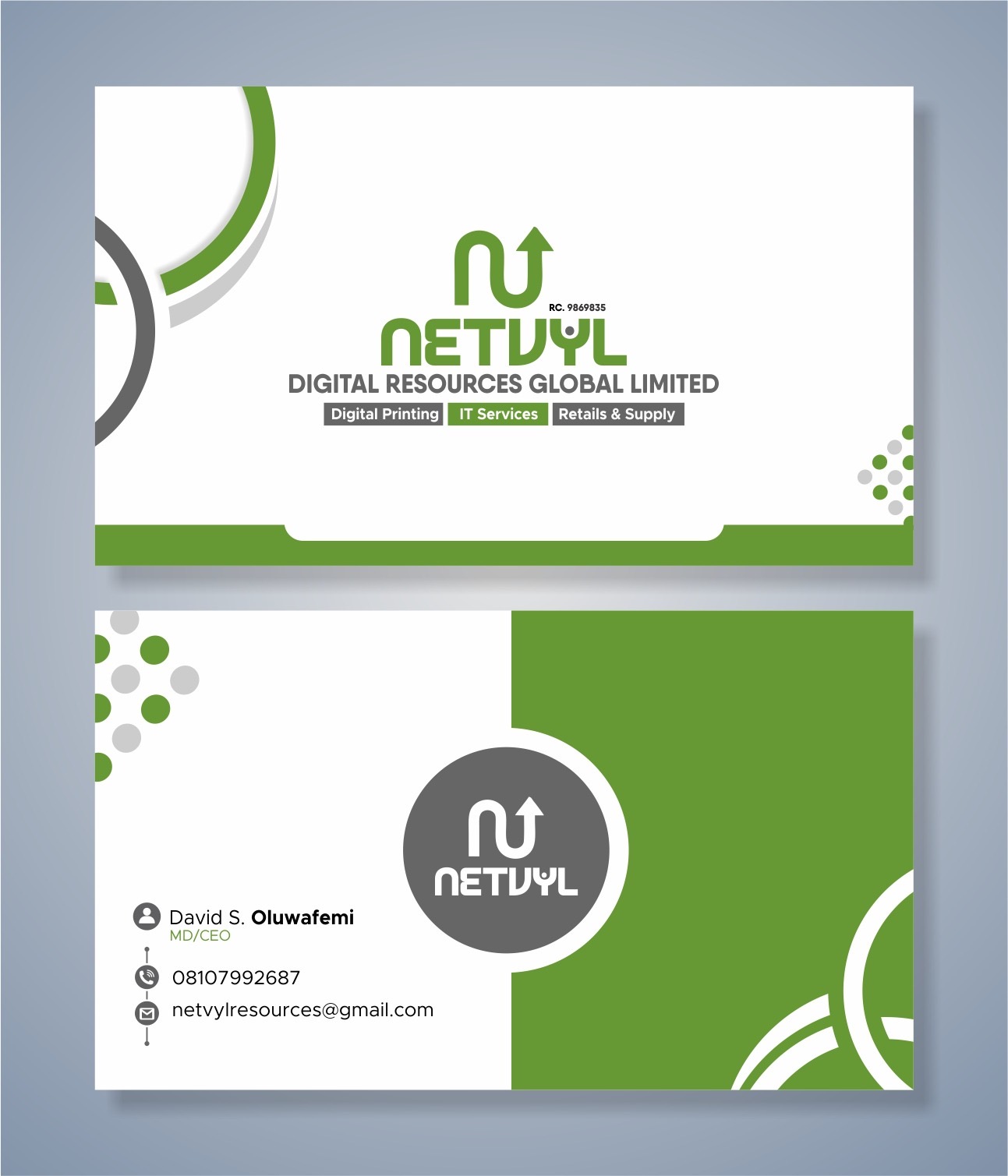 NETVYL business card